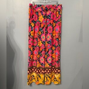 #5)  Sunshine 79 Vibrant Floral wide leg pants for beach Excellent Condition.